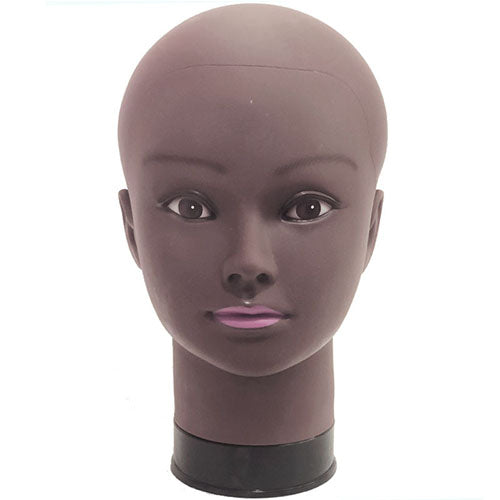 African bald mannequin head black female training head