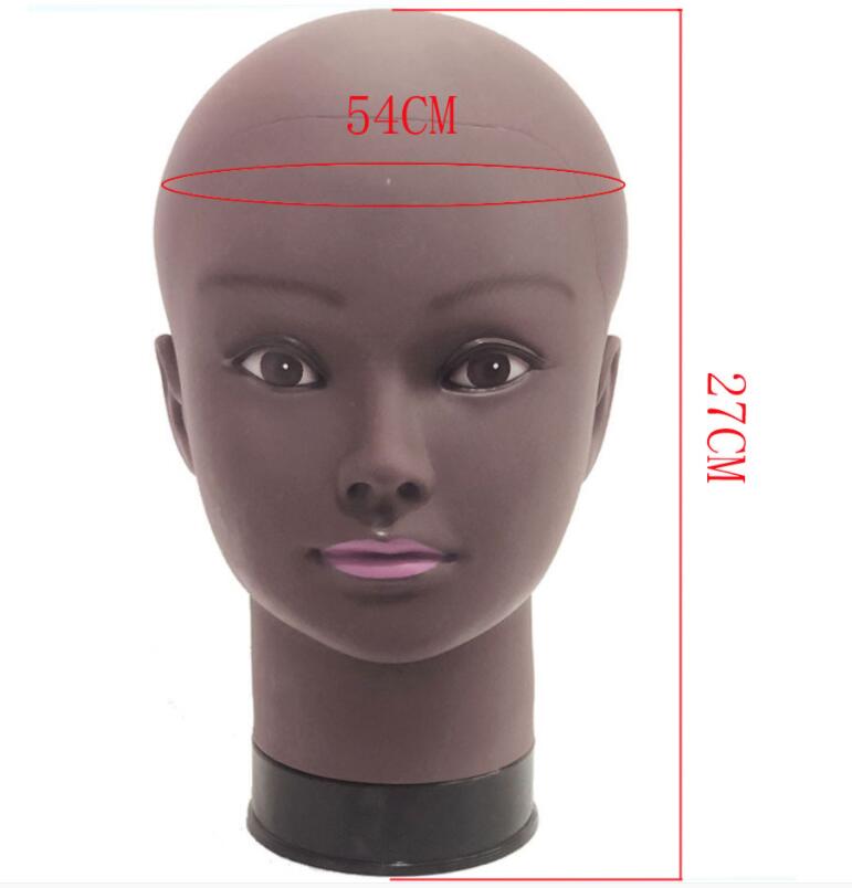 African bald mannequin head black female training head