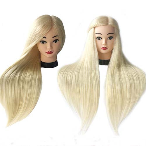 Female mannequin head 50cm long 85% real hair training head hairdressing head model