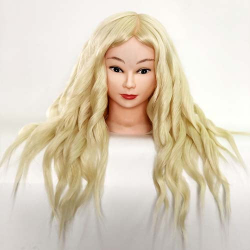 Female mannequin head 50cm long 85% real hair training head hairdressing head model
