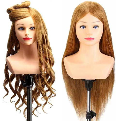 26 Inch 90% Real Hair Training Model Hair Style Practice Dummy Head
