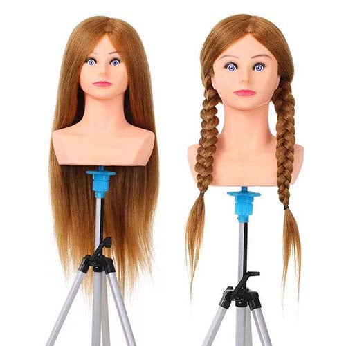 26 Inch 90% Real Hair Training Model Hair Style Practice Dummy Head