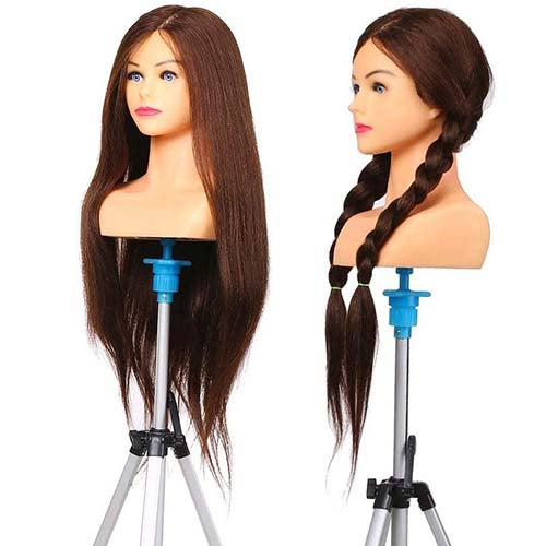 26 Inch 90% Real Hair Training Model Hair Style Practice Dummy Head