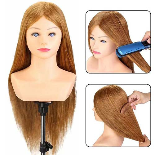26 Inch 90% Real Hair Training Model Hair Style Practice Dummy Head