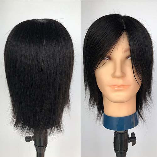 Male mannequin head 12 inch training head 100% human hair hairdressing head