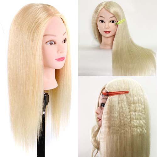 Female mannequin head 50cm long 85% real hair training head hairdressing head model