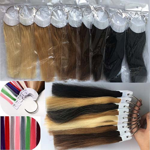 30pcs hair dye ring set human hair color card swatches hairdresser