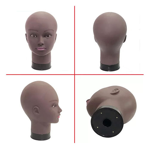African bald mannequin head black female training head