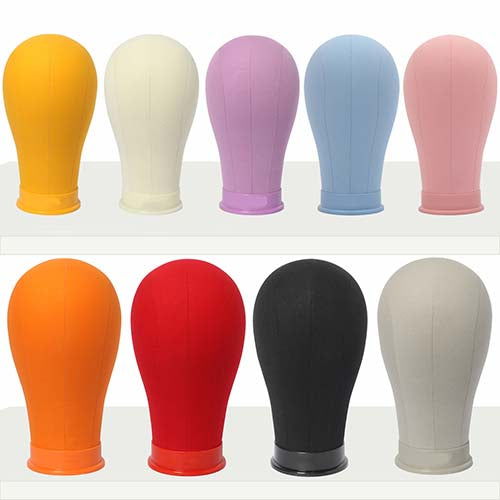 Canvas block head mannequin head with stand color cloth head model