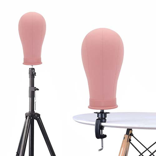 Canvas block head mannequin head with stand color cloth head model