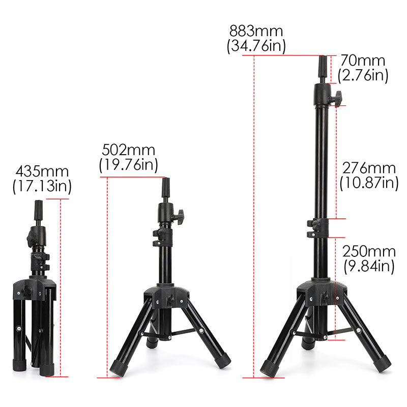 70cm adjustable mannequin head tripod training head model stand