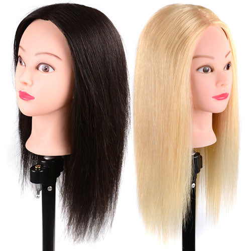Mannequin head 100% real hair hairdresser training head modeling dummy head