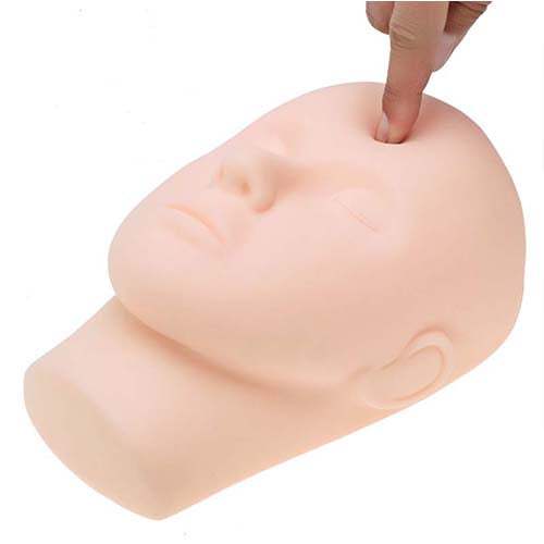 Training mannequin flat head practice soft silicone training head mannequin