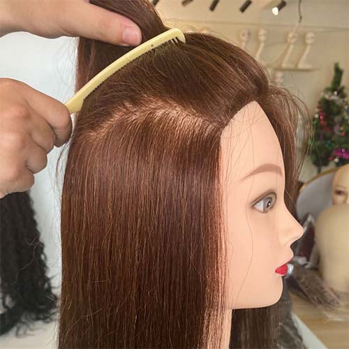 Mannequin head 100% real hair hairdresser training head modeling dummy head