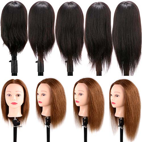 Mannequin head 100% real hair hairdresser training head modeling dummy head