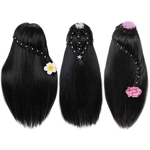 26-28 inch mannequin head long hair styling training head human head model