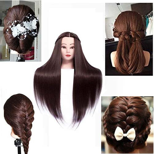 26-28 inch mannequin head long hair styling training head human head model