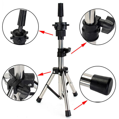58cm adjustable mannequin head tripod training head model stand