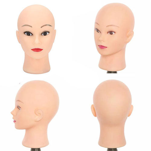 Hairless female mannequin head for wig stands and hat displays