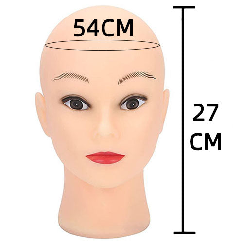 Hairless female mannequin head for wig stands and hat displays