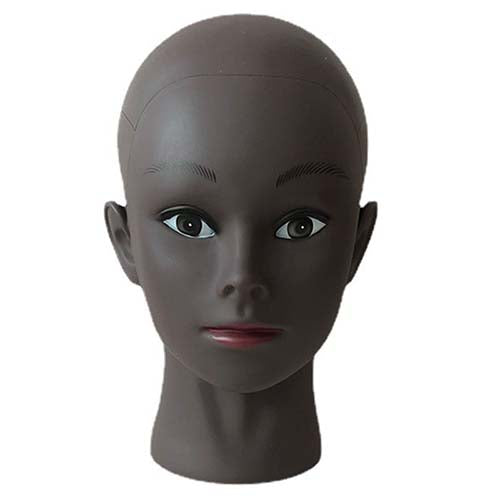 Women's bald mannequin head practice african training mannequin head